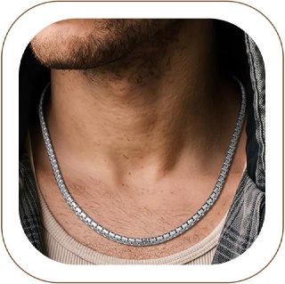 ChainsHouse Men's Flat Box Chain Necklace, 2/4/6/8mm Widths