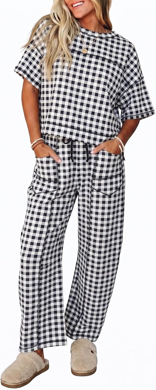 Fisoew Gingham Lounge Sets