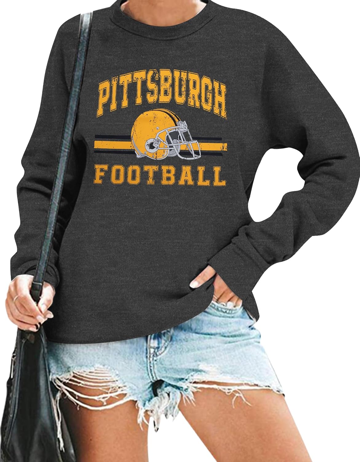 FAYALEQ Football Sweatshirts for Women Game Day Long Sleeve Pullover Tops