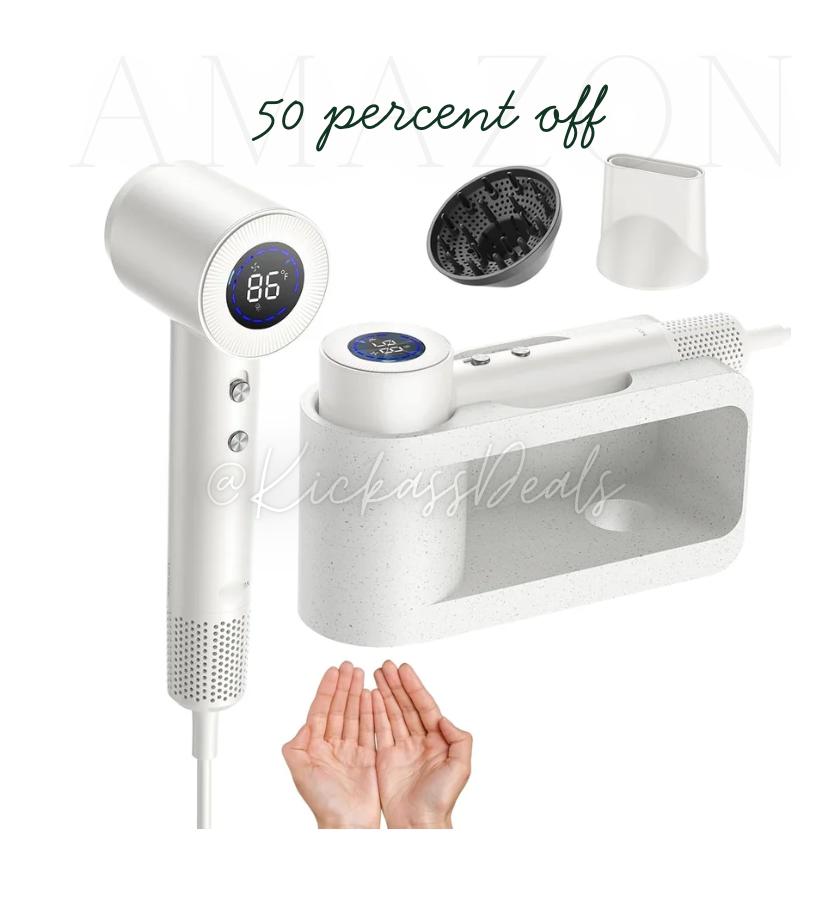 2-in-1 Hair Dryer & Hand Dryer,160000 RPM High-Speed Ionic Blow Dryer