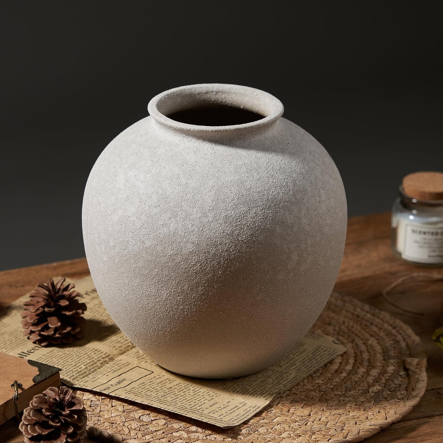 INFINITENDER Ceramic Vases (White