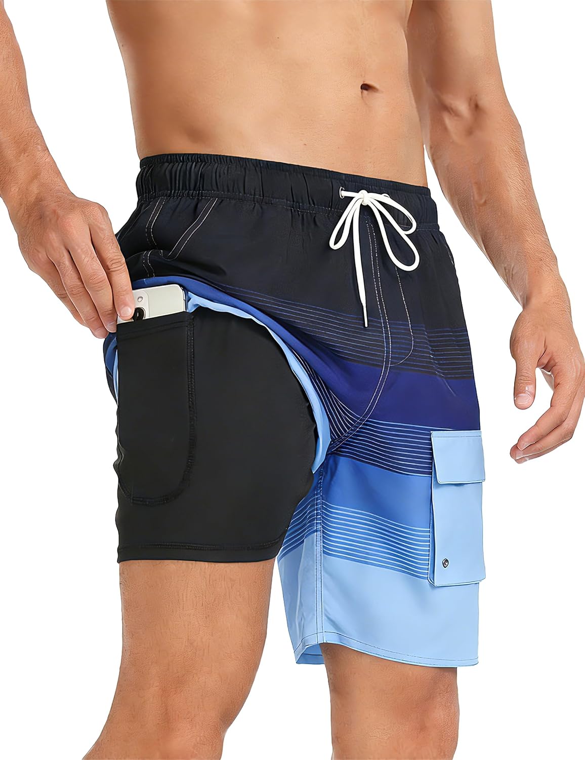 Men's Swim Trunks with Compression