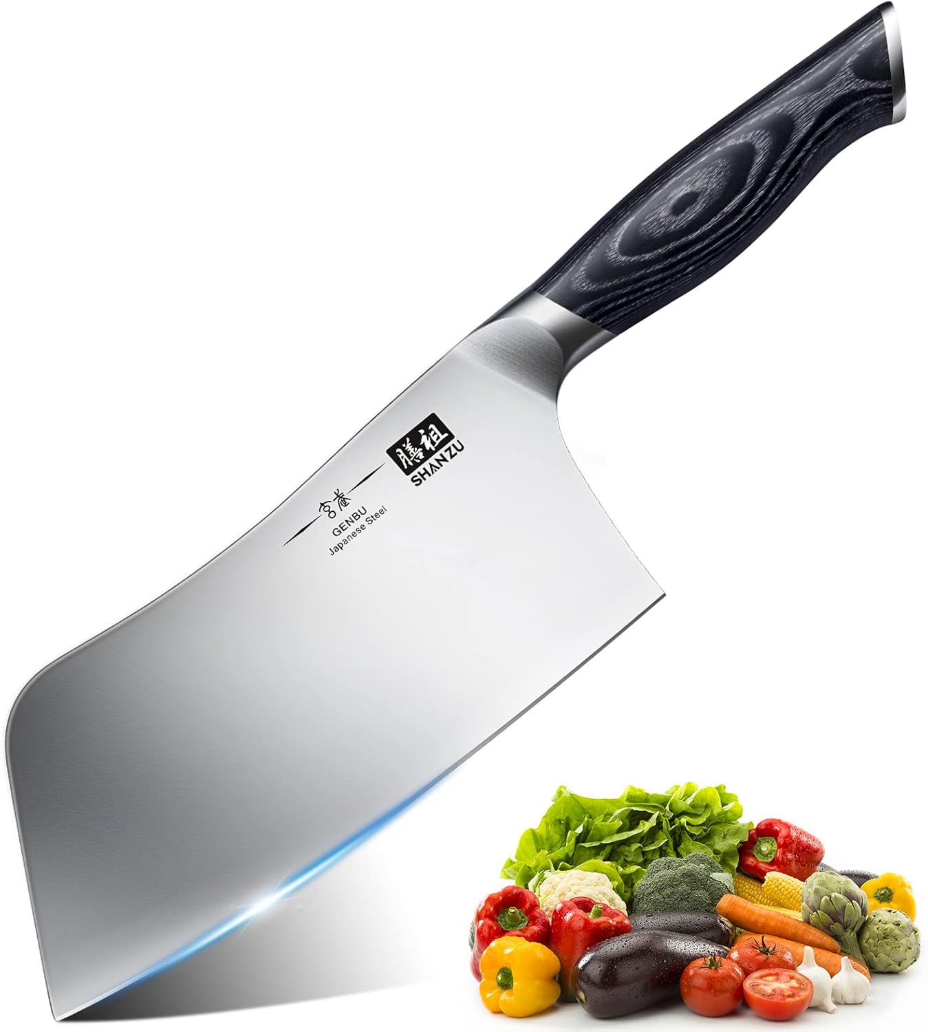 SHAN ZU 7 In Chef Knife, Sharp Meat Cleaver Knife Vegetable Chopper Knife