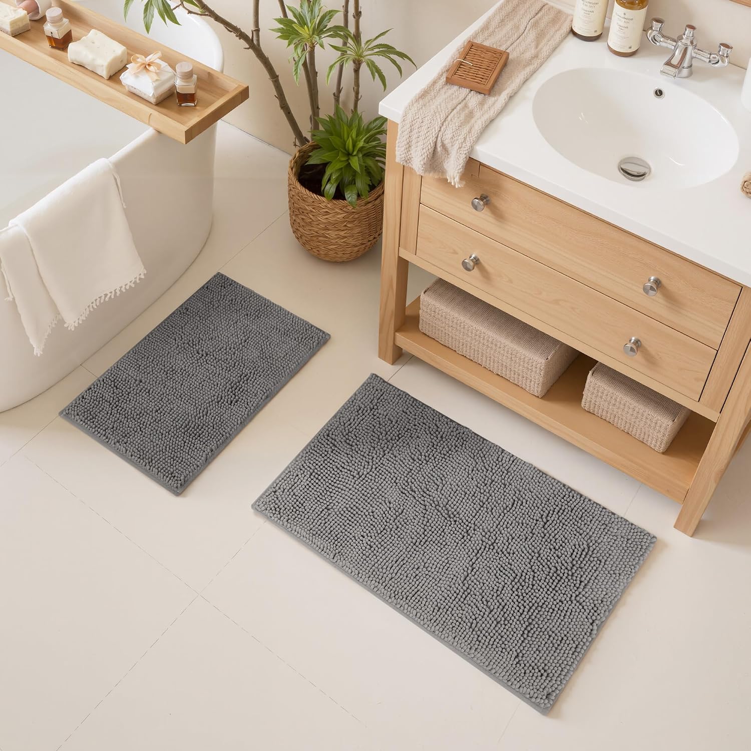 Cupic Chenille Bathroom Rugs | Home & Kitchen