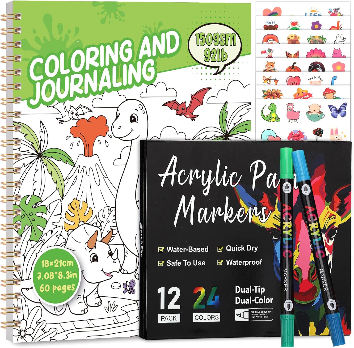Dinosaur Coloring Books with Markers