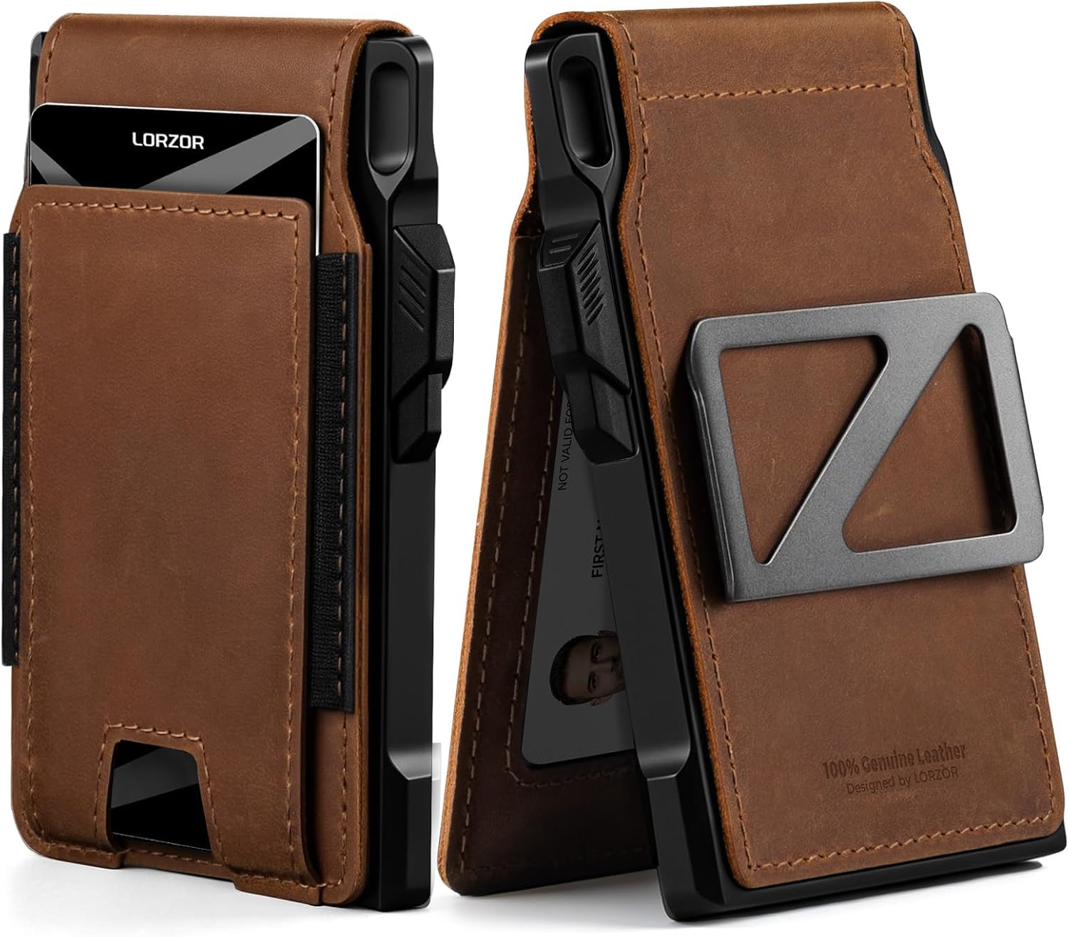 LORZOR Leather Minimalist Wallets