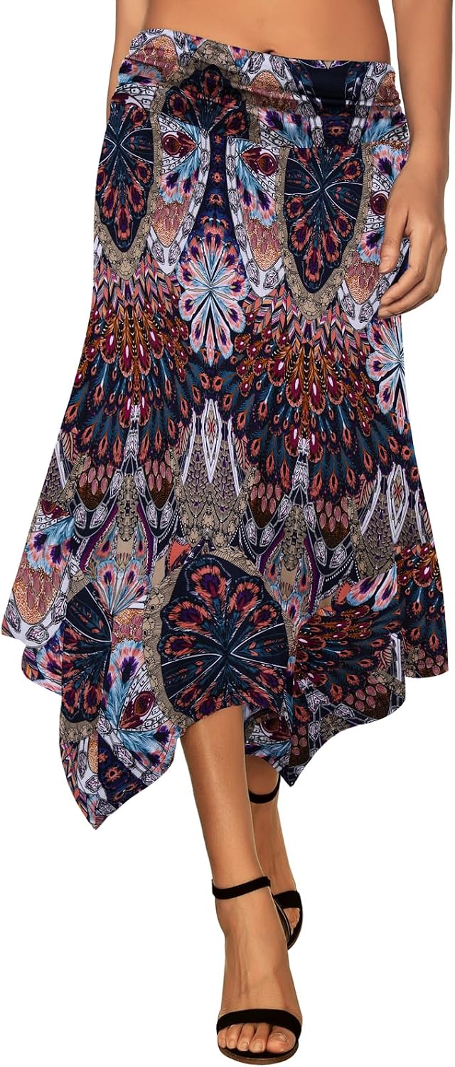 DJT Ruched Flowy Midi Skirts