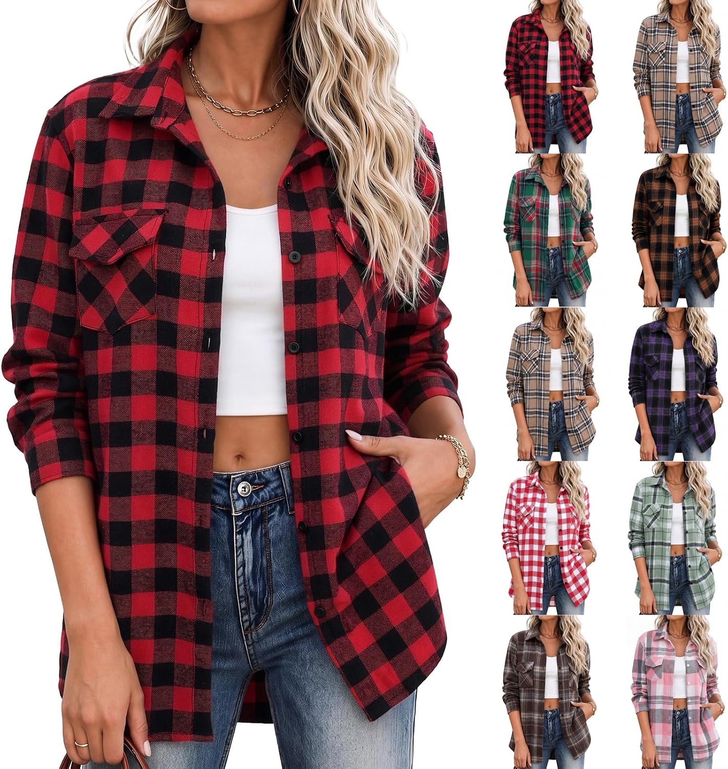 Plaid Women's Shackets