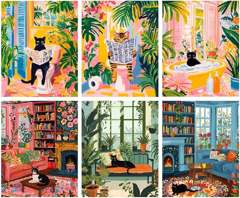 Cat Paint by Numbers Kits