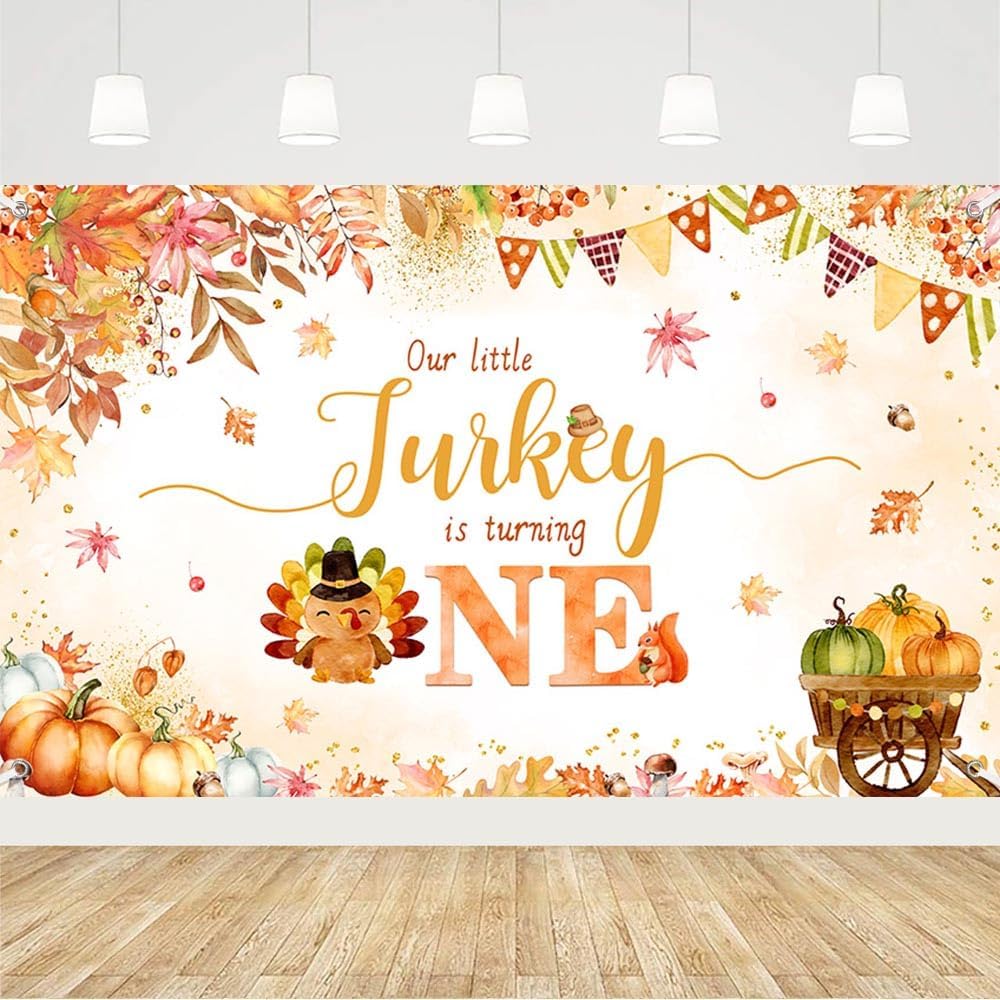 Mehofond Thanksgiving Turkey Birthday Backdrops