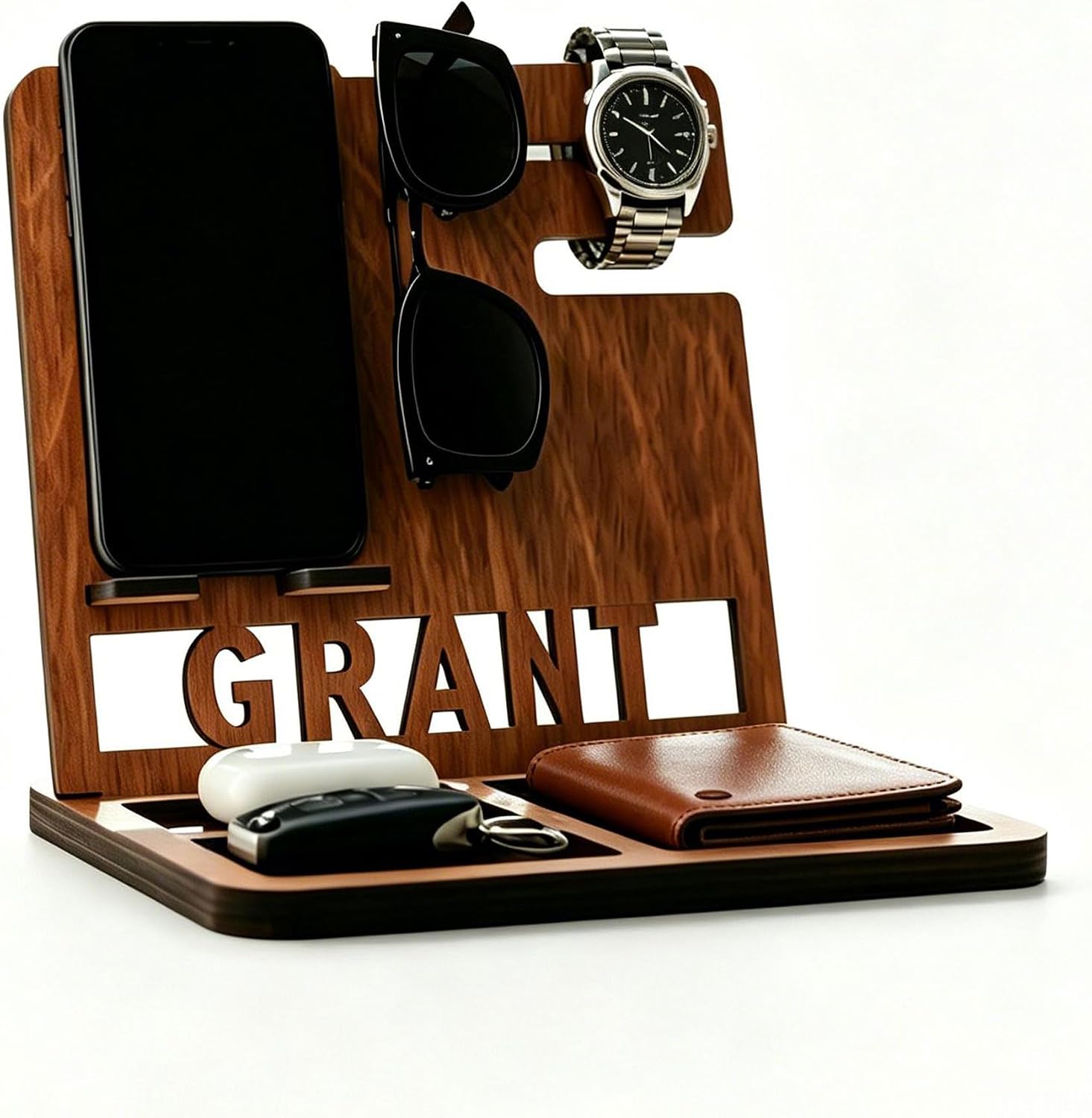 Personalized Wooden Phone Stand Organizers