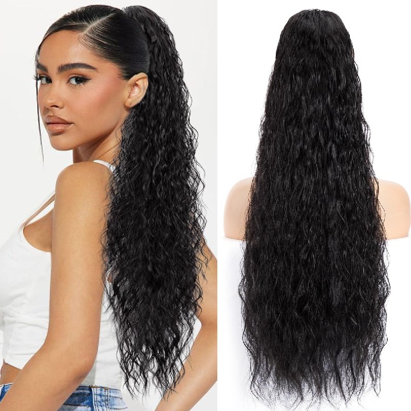Ponytail Extensions Claw Wave (Black