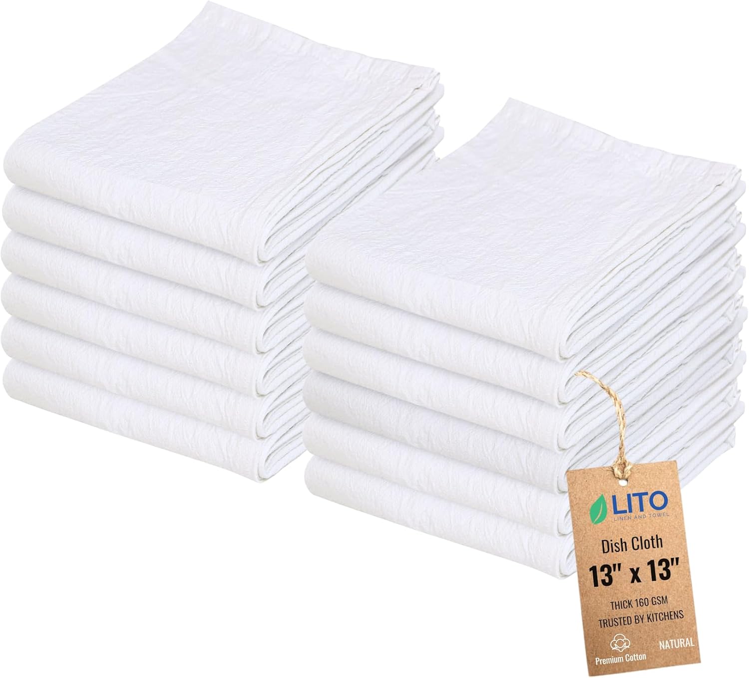 Cotton Dish Cloths (12 Pack