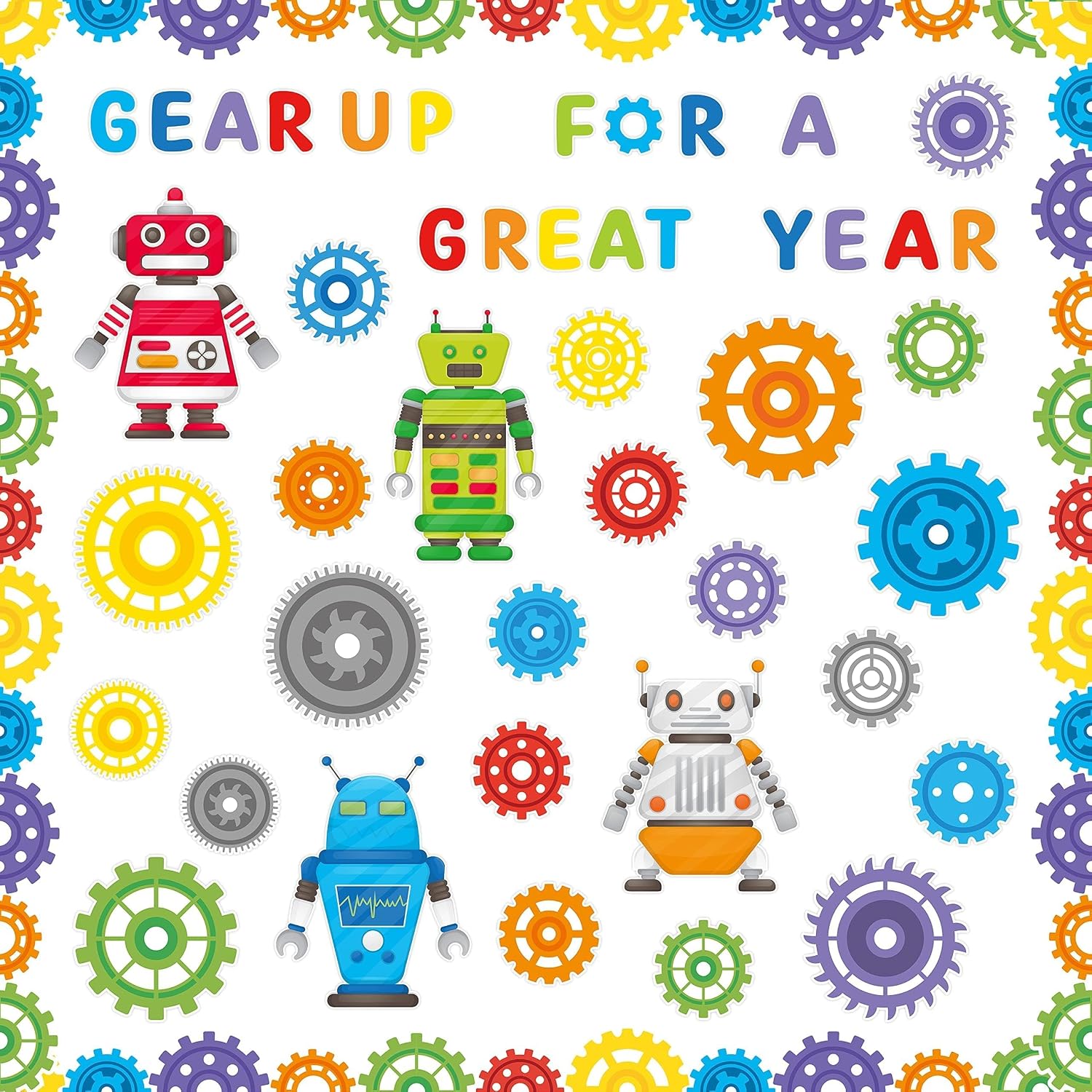 AsodSway Gear Robot Bulletin Board Cutouts