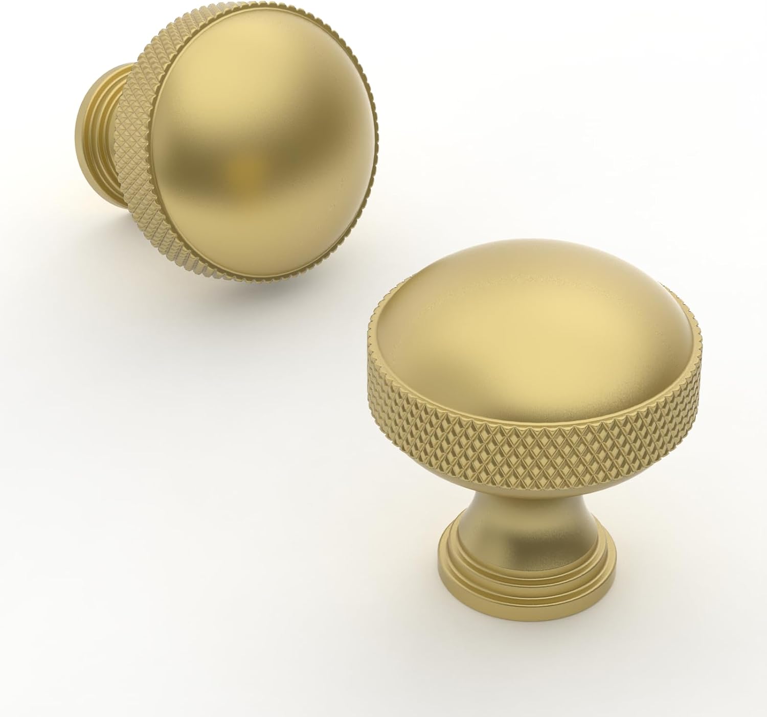 Brushed Gold Knurled Cabinet Knobs