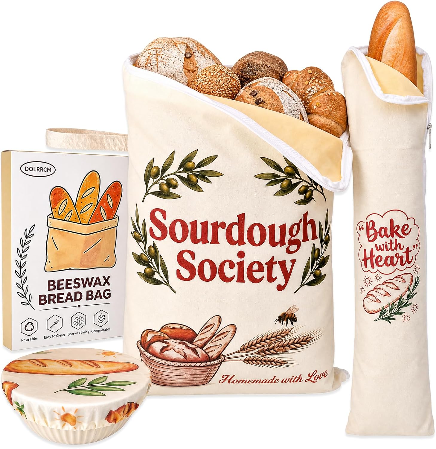 Beeswax Bread Storage Bags