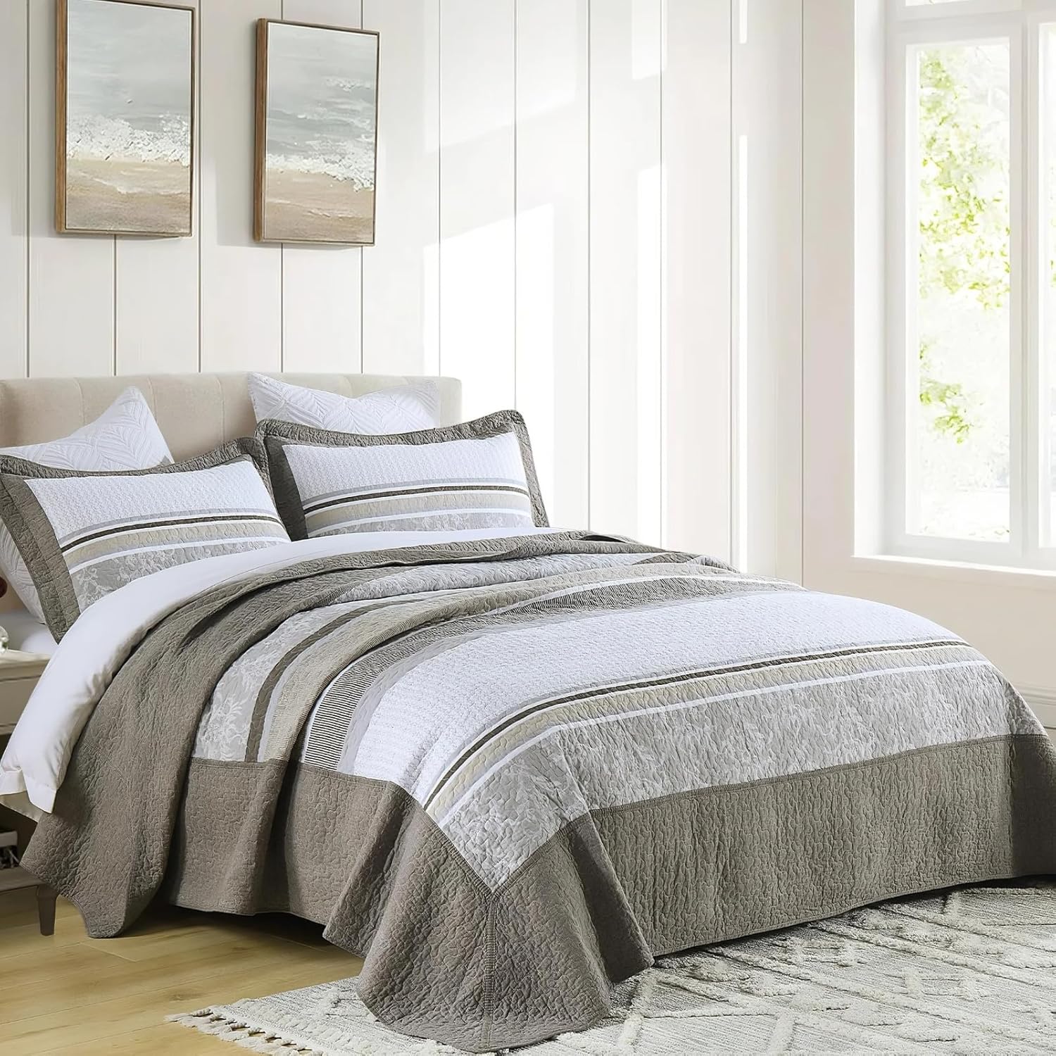 QuiltMuse Cotton Queen Bedspreads