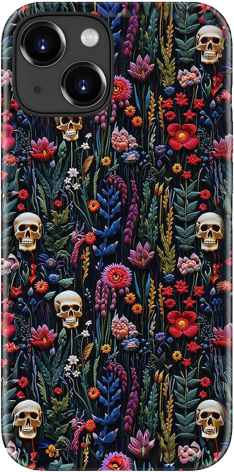for iPhone 15 Plus Case - Wireless Charging - Cute Wildflower