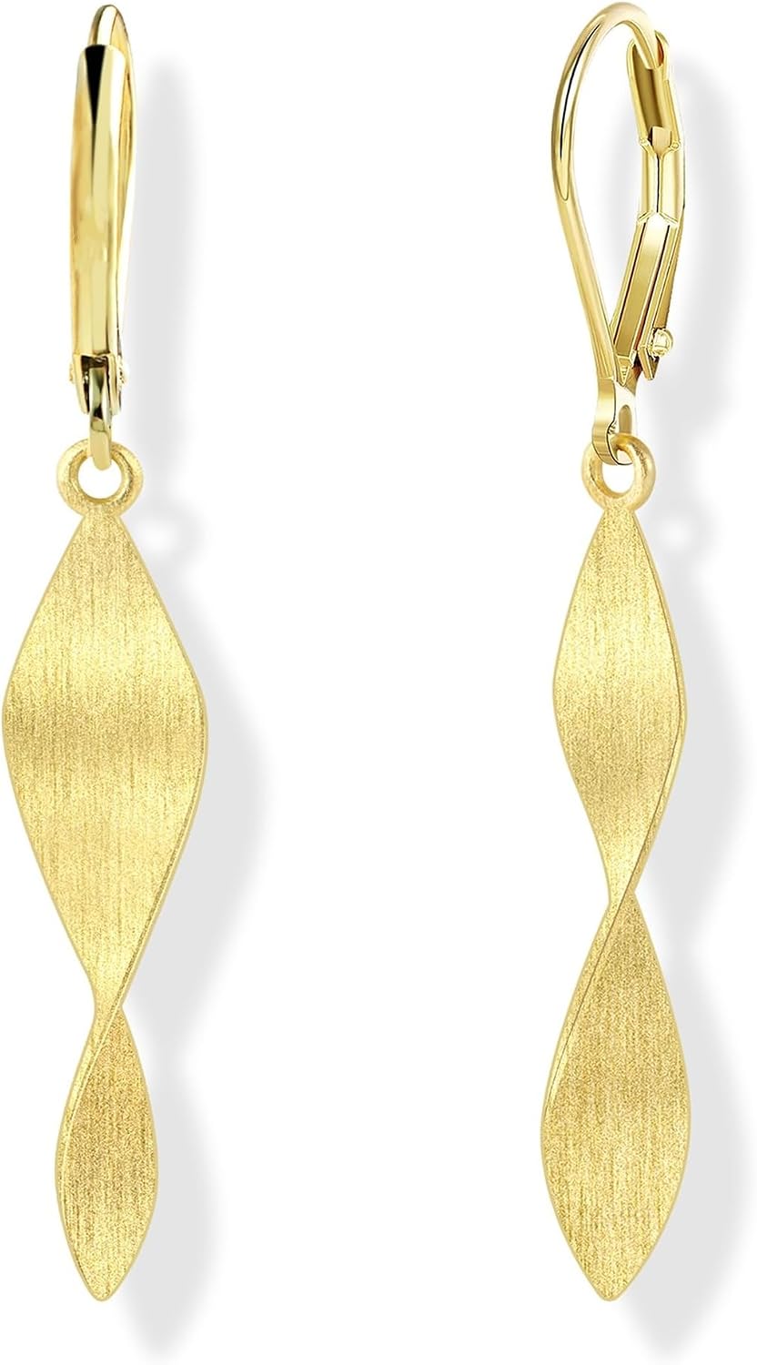 14K Twisted Dangle Earrings