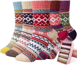 Socks 5 Pairs Wool Warm Cotton
