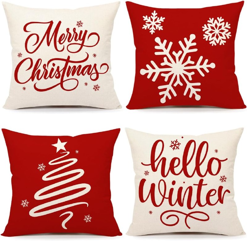 Red Christmas Pillow Covers