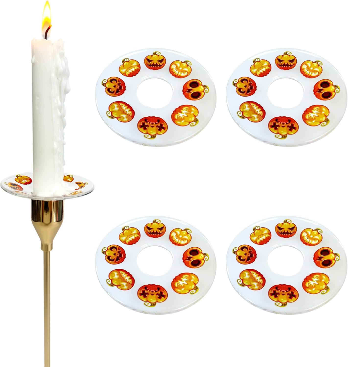 Patterned Glass Bobeches (Pumpkins