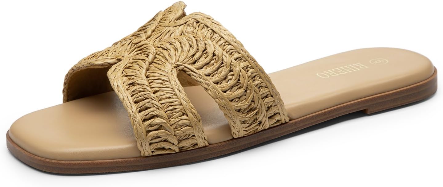 Rihero Flat Leather Sandals