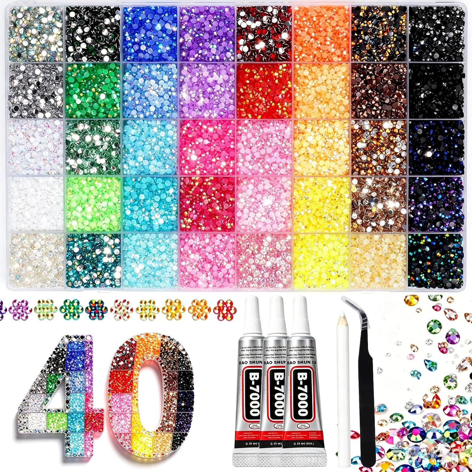 Jelly Rhinestone Bedazzling Kits (40 Colors