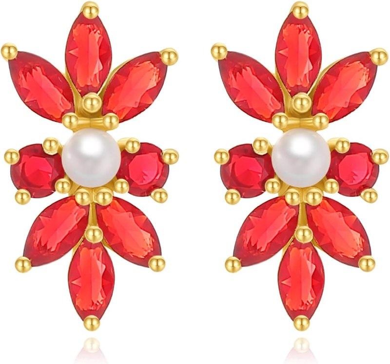 Fenbory Red Cubic Zirconia Earrings