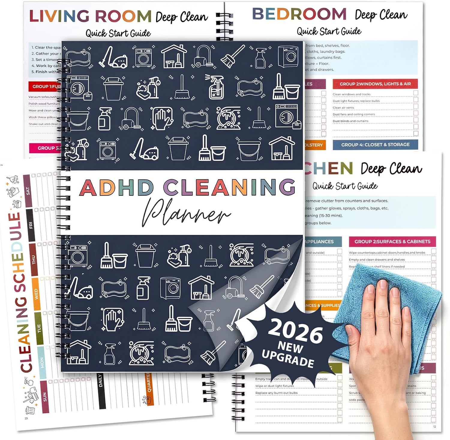 Reusable ADHD Cleaning Planners