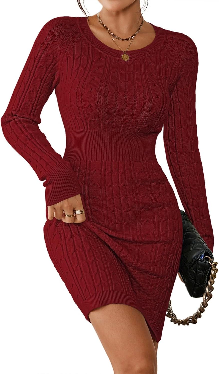 Pink Queen Bodycon Sweater Dresses