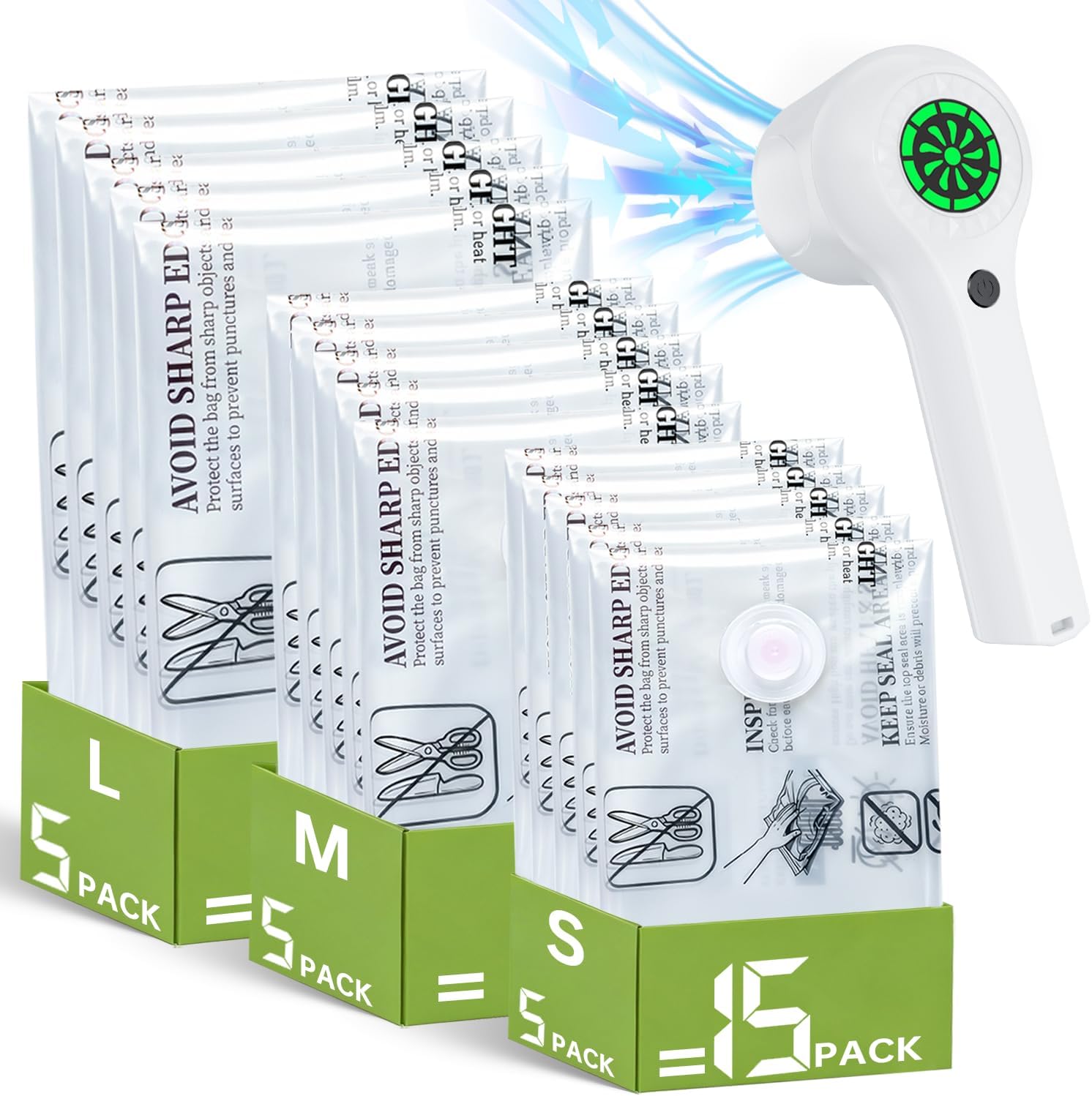 Vacuum Storage Bags (15-Pack