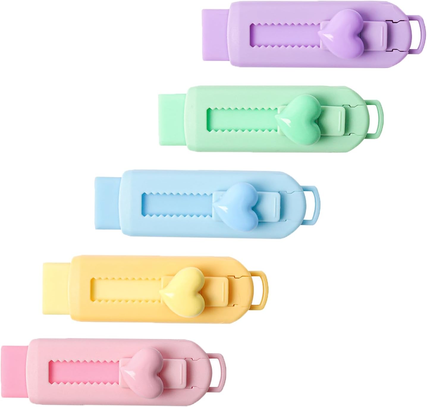5 Pack Pencil Erasers