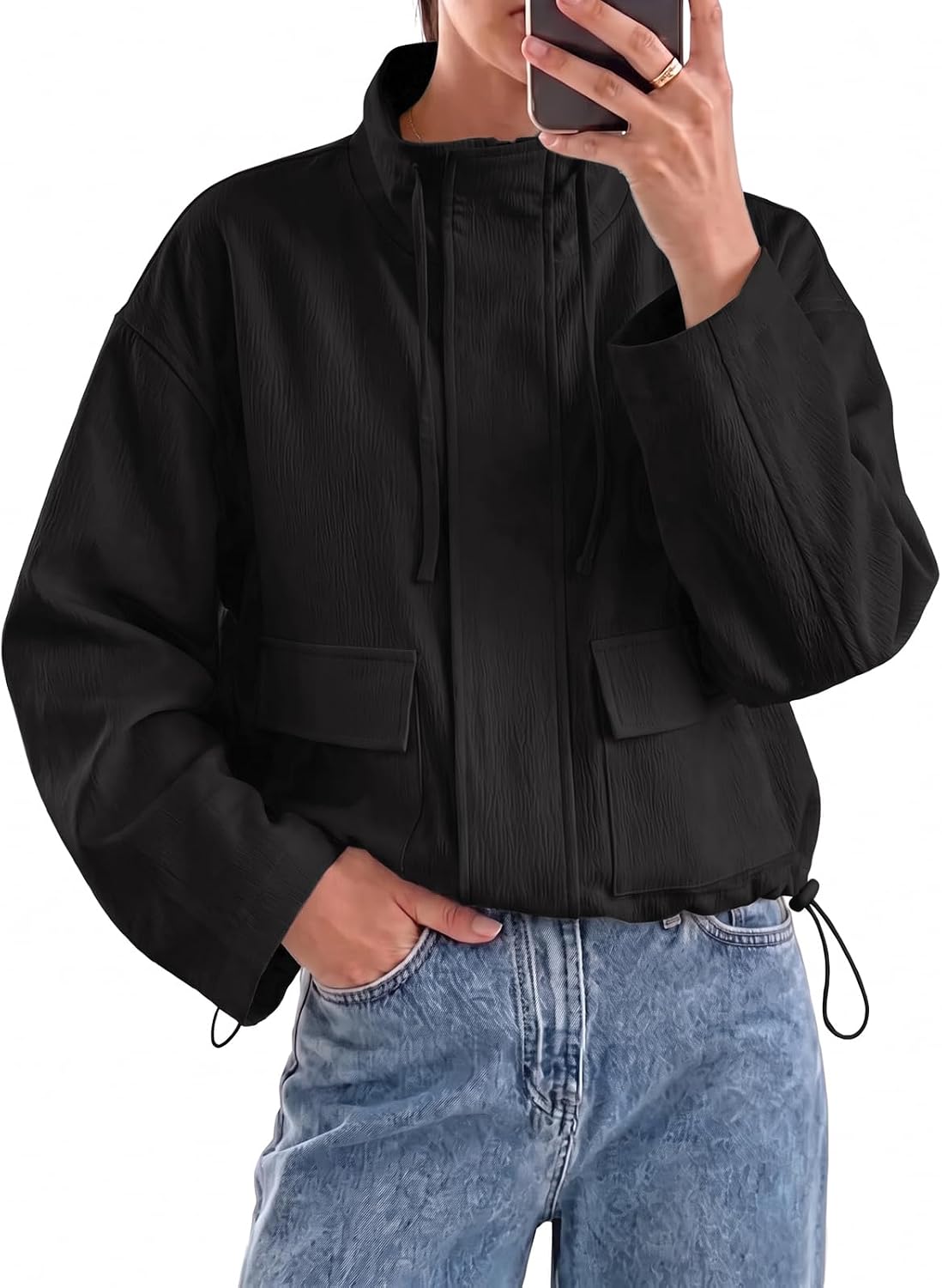 Fisoew Lightweight Cropped Jackets