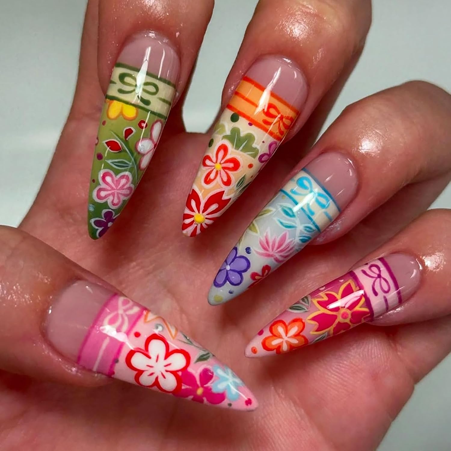 Long Stiletto Fake Nails