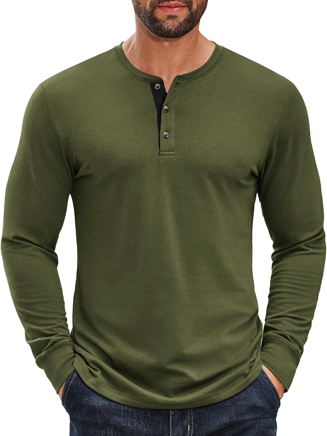 COOFANDY Men's Long Sleeve Henleys