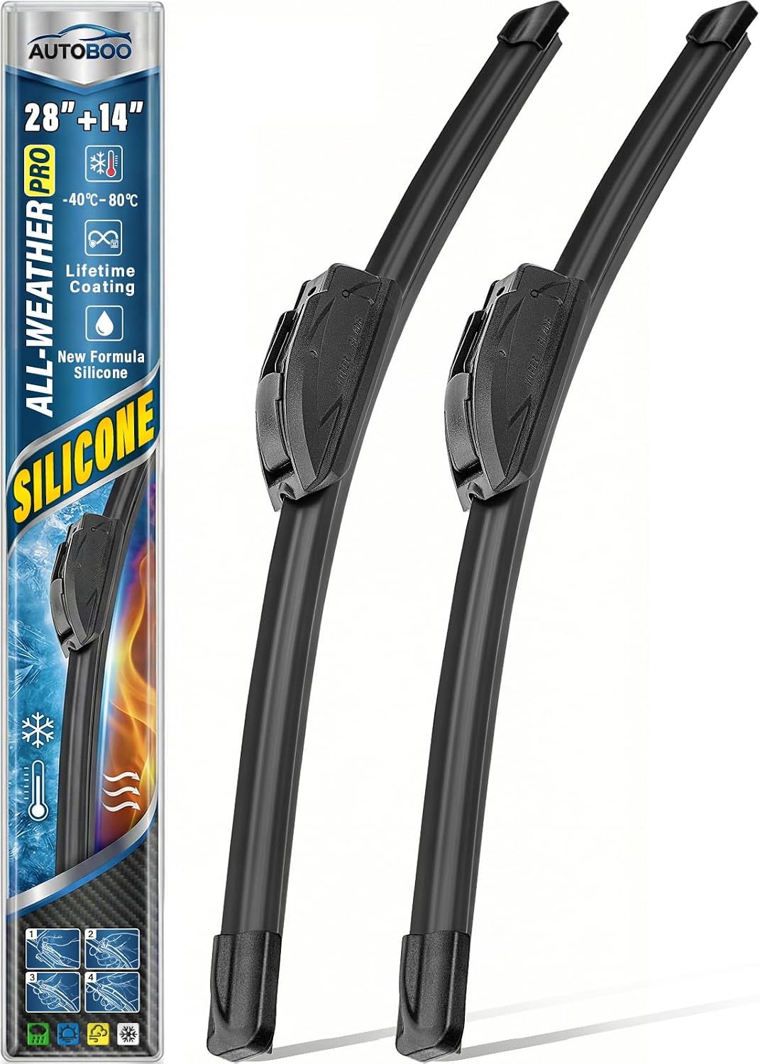 AUTOBOO Pro Silicone Windshield Wipers