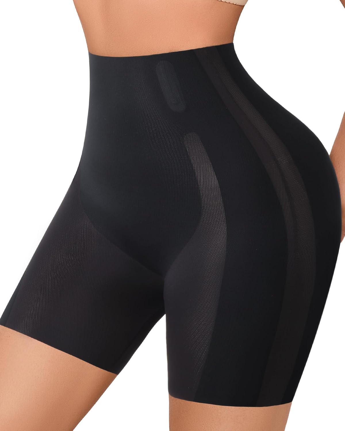Women's Tummy Control Shapewear Shorts High Waisted Body Shaper Butt Lift Anti-Chafing Slip Shorts for Under Dresses