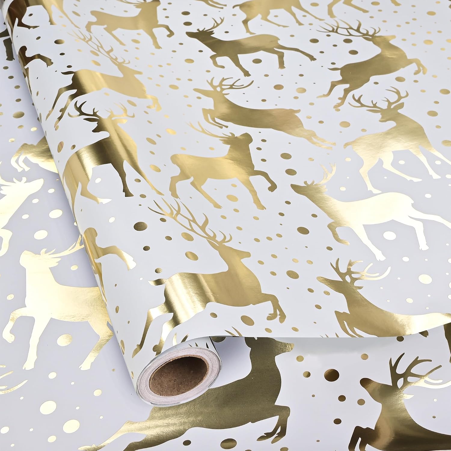 Dlyrroba Reversible Metallic Christmas Wrapping Papers