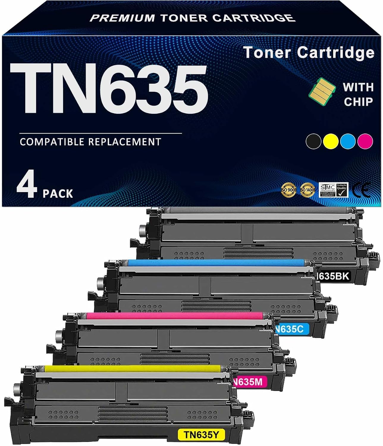 Brother TN635 Toner Cartridges (4-Pack
