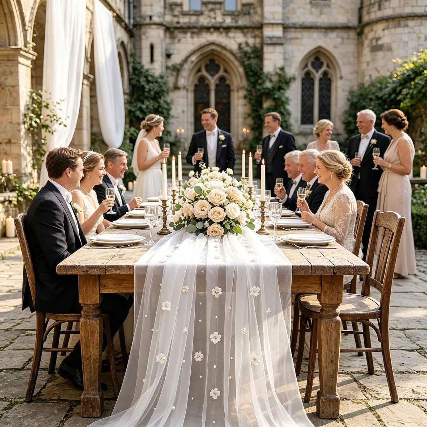 Yuboo White Table Runners