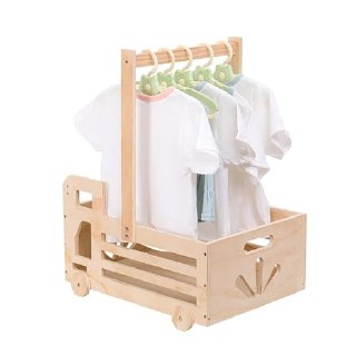 PR!CE DROP ( ) Wooden Baby Shower Crate Closet with Wheels,Baby Girl Boy Shower Gift Basket with Handle,Pushable Baby Basket,Personalized Gifts for New Parent of Newborn (Excluding5hangers)