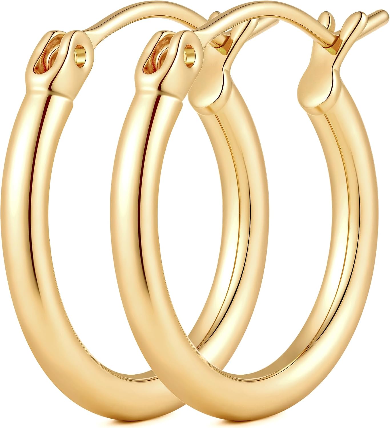 14K Gold Huggie Hoop Earrings