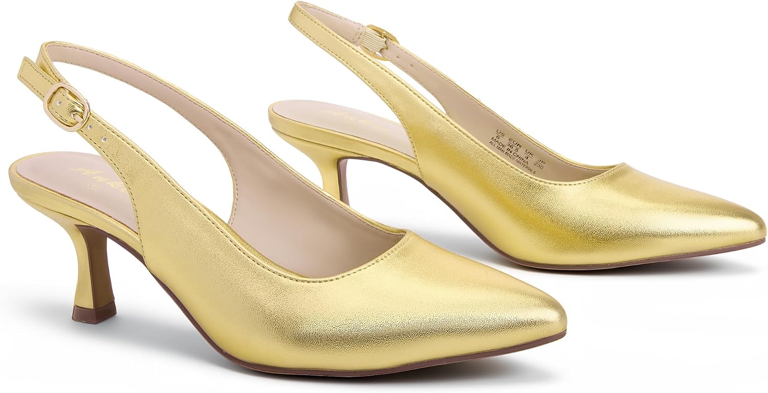 Anki Women's Kitten Heel Pumps
