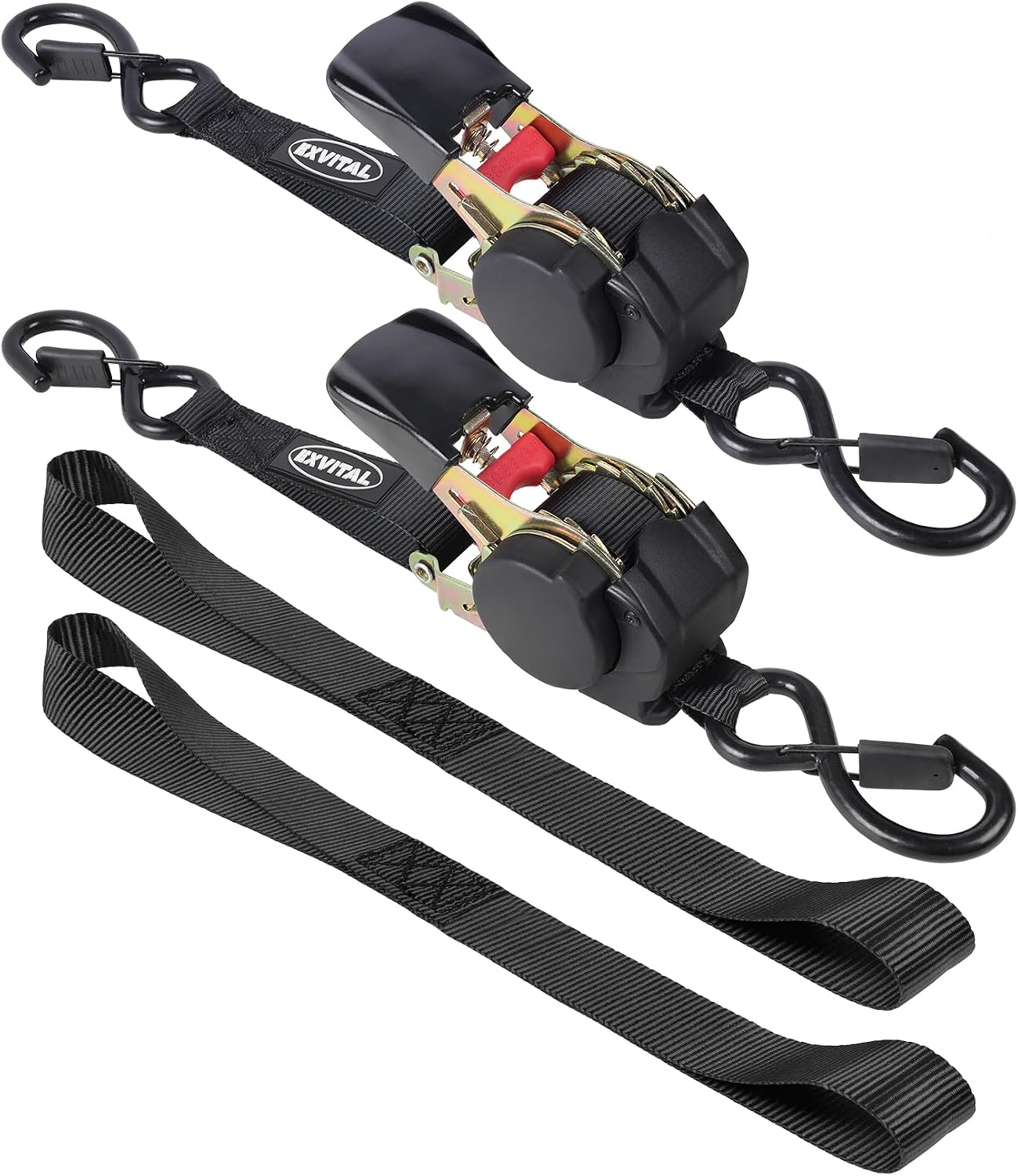 EXVITAL Retractable Ratchet Straps