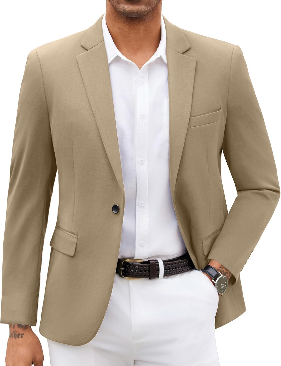 COOFANDY Men Blazer Jacket Lightweight Knit Sport Coats Casual Suit Jackets
