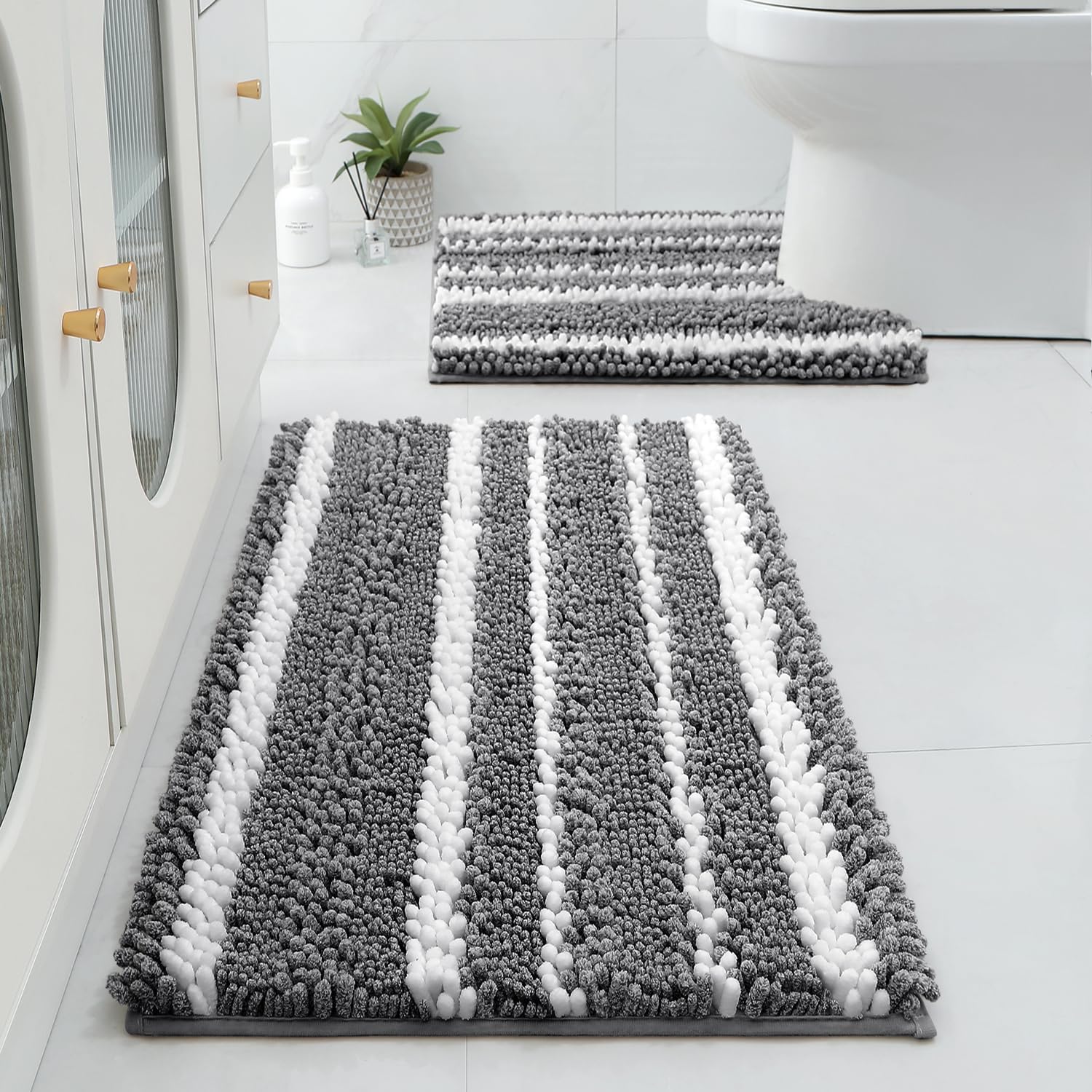 Homeideas Chenille Bathroom Rug Sets