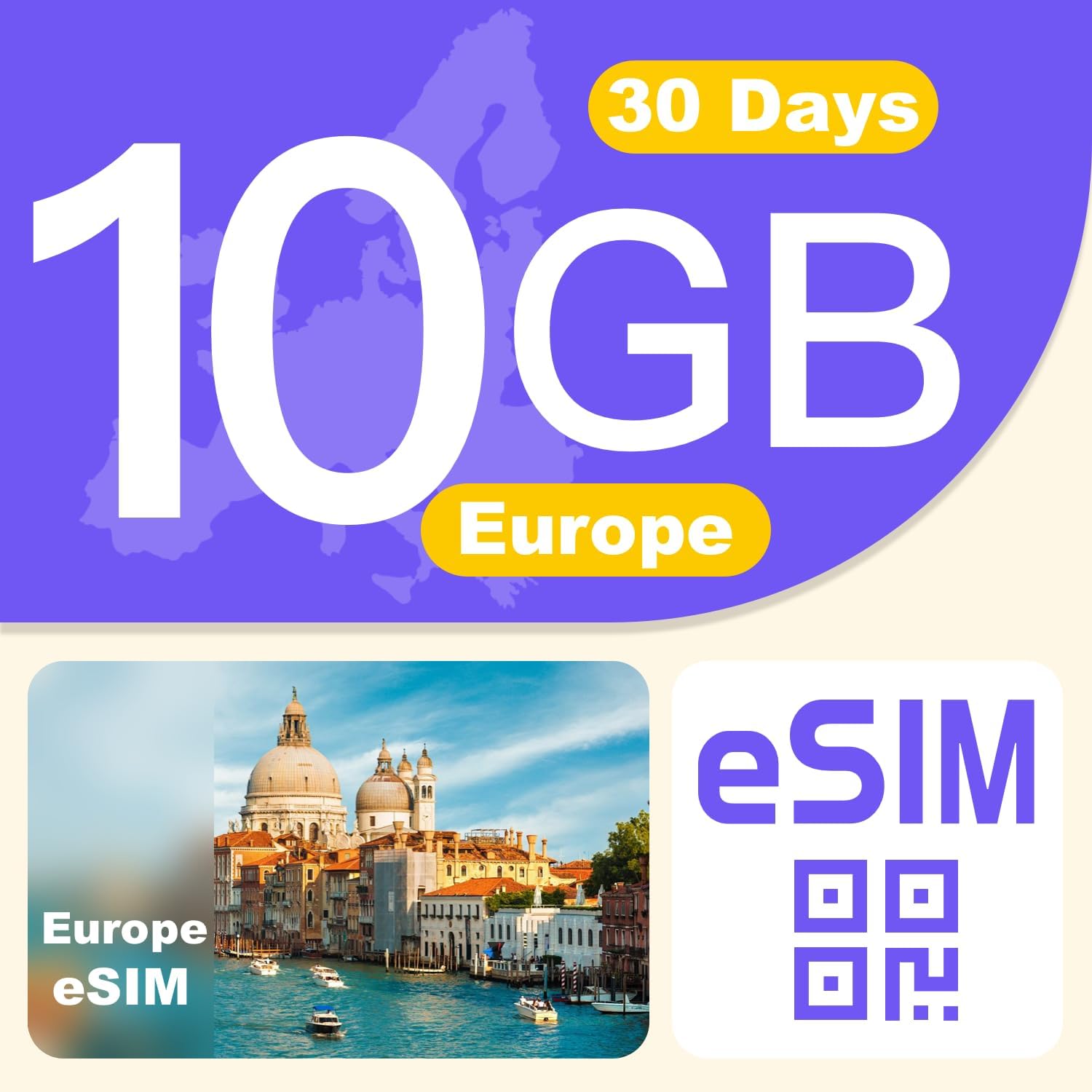 Europe eSIM Cards 10GB