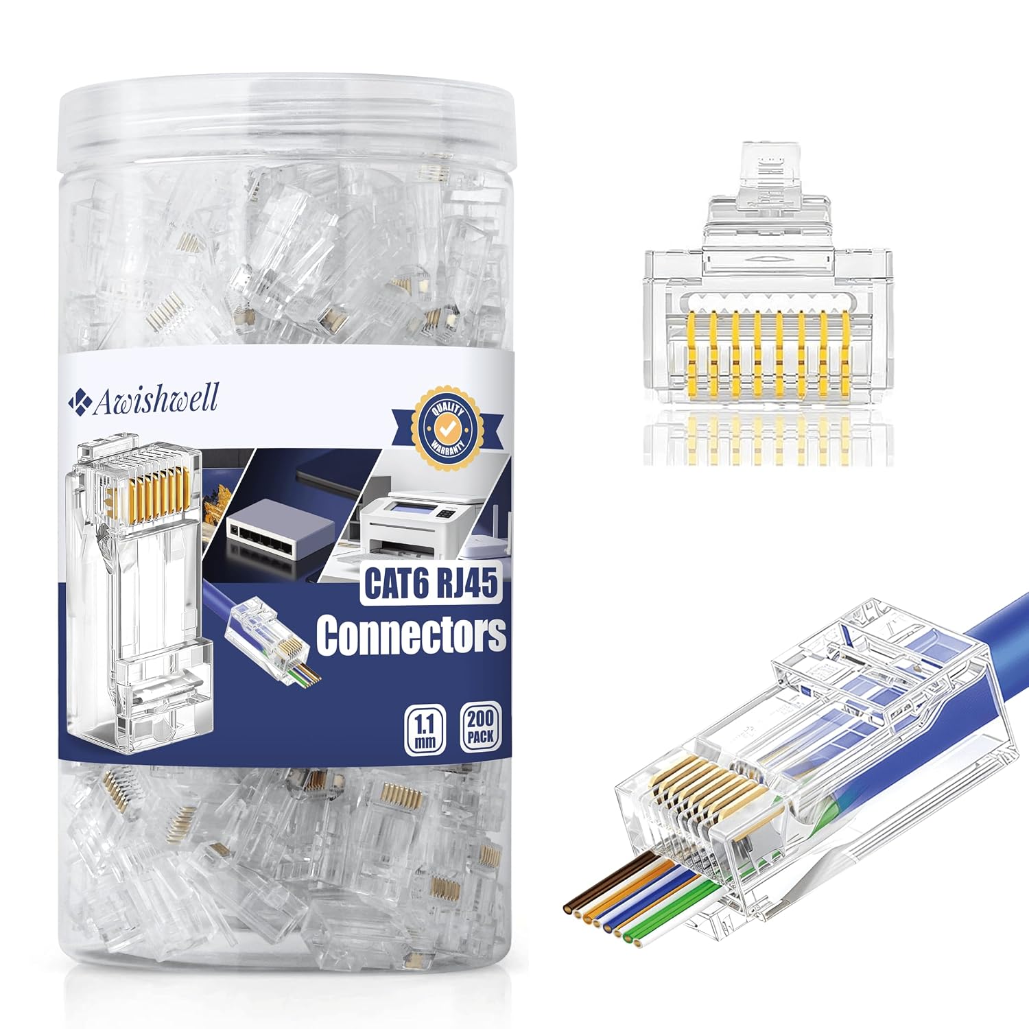 Awishwell Cat6 RJ45 Connectors