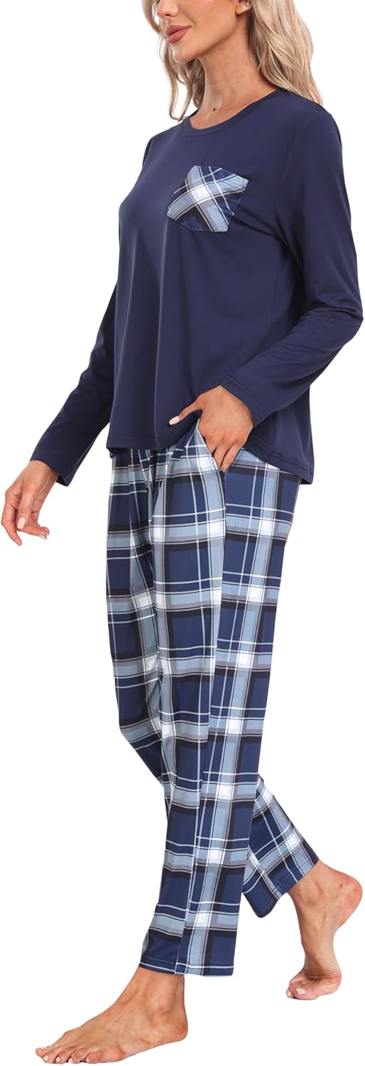 MoFiz Women's Pajama sets Long Sleeve Sleepwear Soft Christmas Pajamas 2 Piece Loungewear Warm Pjs Sets for Winter Holiday